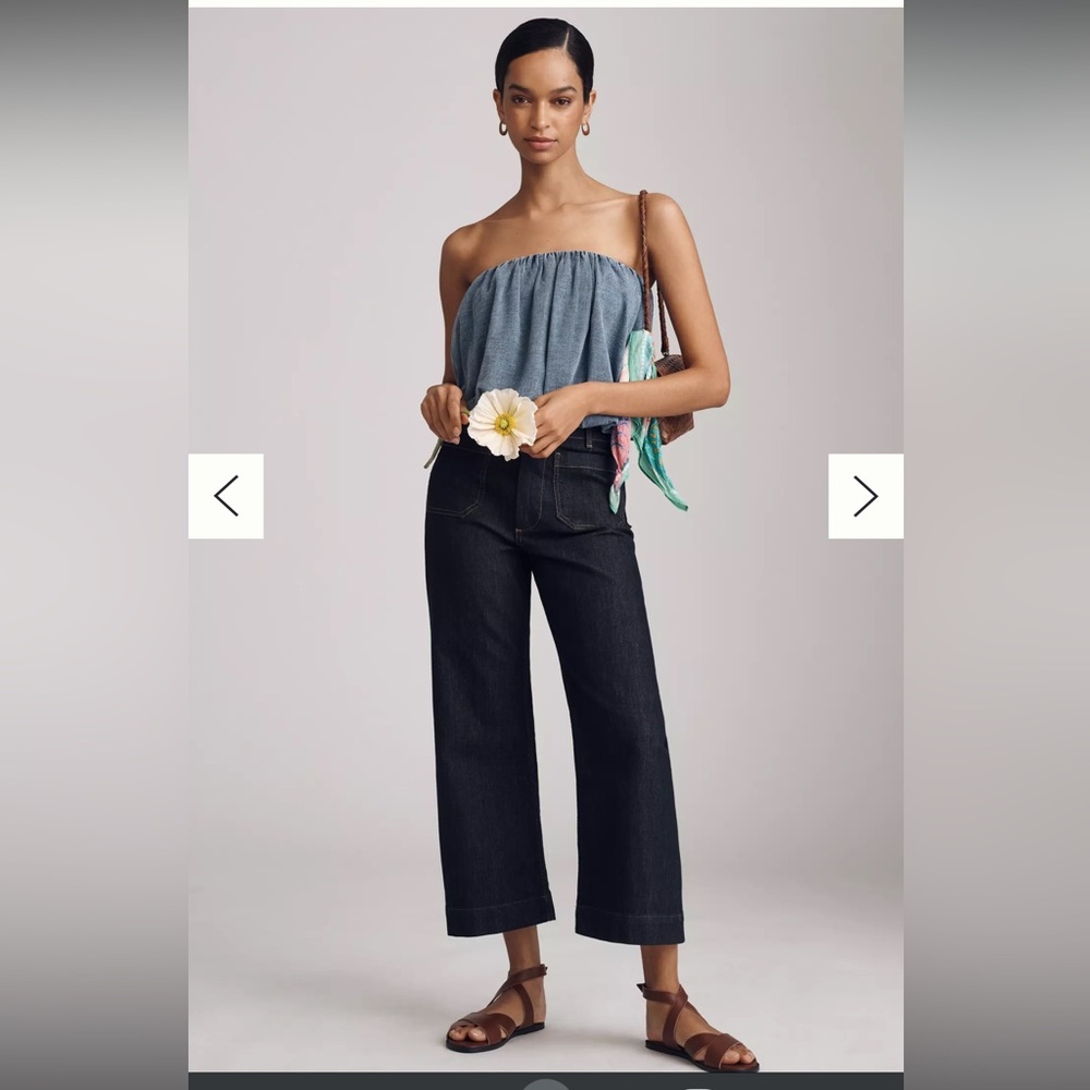 Anthropologie The Colette Crop Wide-Leg Jeans by Maeve